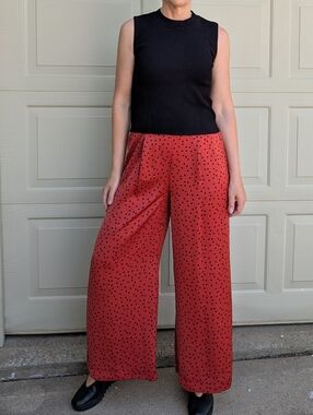 J PETERMAN polka dot wide leg pants 6